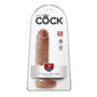 King Cock 7 in. Cock With Balls Realistic Suction Cup Dildo Tan - Royal Sins