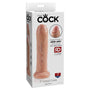 King Cock 7 in. Uncut Cock Realistic Dildo With Moveable Foreskin & Suction Cup Beige - Royal Sins