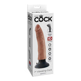 King Cock 7 in. Vibrating Cock Poseable Dildo With Suction Cup Tan - Royal Sins