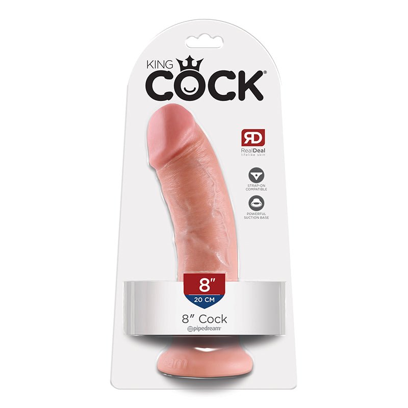 King Cock 8 in. Cock Realistic Dildo With Suction Cup Beige - Royal Sins