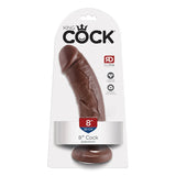 King Cock 8 in. Cock Realistic Dildo With Suction Cup Brown - Royal Sins