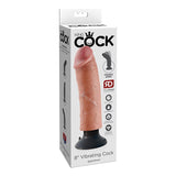 King Cock 8 in. Vibrating Cock Poseable Dildo With Suction Cup Beige - Royal Sins