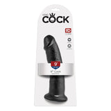 King Cock 9 in. Cock Realistic Dildo With Suction Cup Black - Royal Sins