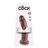 King Cock 9 in. Cock Realistic Dildo With Suction Cup Brown - Royal Sins
