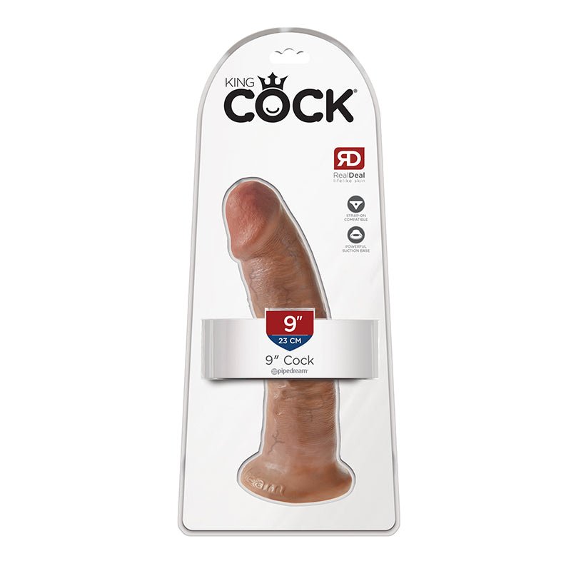 King Cock 9 in. Cock Realistic Dildo With Suction Cup Tan - Royal Sins