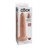 King Cock 9 in. Uncut Cock Realistic Dildo With Moveable Foreskin & Suction Cup Beige - Royal Sins