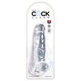 King Cock Clear 8 in. Cock With Balls Realistic Suction Cup Dildo - Royal Sins