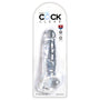 King Cock Clear 8 in. Cock With Balls Realistic Suction Cup Dildo - Royal Sins