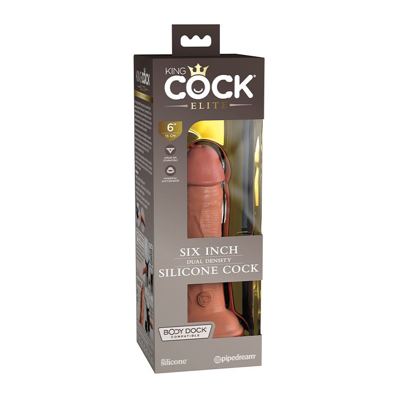 King Cock Elite 6 in. Dual Density Silicone Cock Realistic Dildo With Suction Cup Tan - Royal Sins