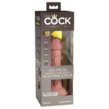 King Cock Elite 6 in. Vibrating Realistic Dildo With Suction Cup Beige - Royal Sins