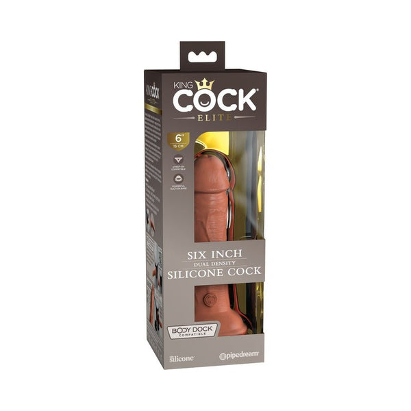 King Cock Elite 7 in. Dual Density Silicone Cock Realistic Dildo With Suction Cup Tan - Royal Sins