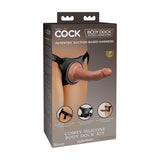 King Cock Elite Comfy Silicone Body Dock Kit With Dildo Tan/Black - Royal Sins
