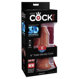 King Cock Plus 6 in. Triple Density Cock Realistic Dildo With Suction Cup Brown - Royal Sins