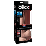 King Cock Plus 7.5 in. Triple Density Cock With Balls Realistic Suction Cup Dildo Beige - Royal Sins