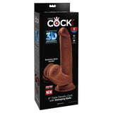 King Cock Plus 8 in. Triple Density Cock With Swinging Balls Dildo Brown - Royal Sins