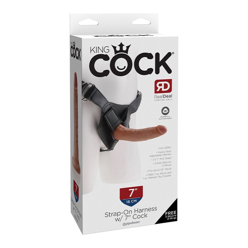King Cock Strap - on Harness With 7 in. Cock Tan - Royal Sins
