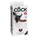 King Cock Strap - On Harness With 8 in. Cock Brown - Royal Sins