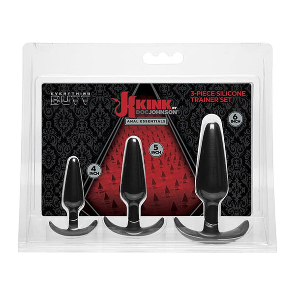Kink By Doc Johnson Anal Essentials 3 - Piece Silicone Trainer Set - Royal Sins