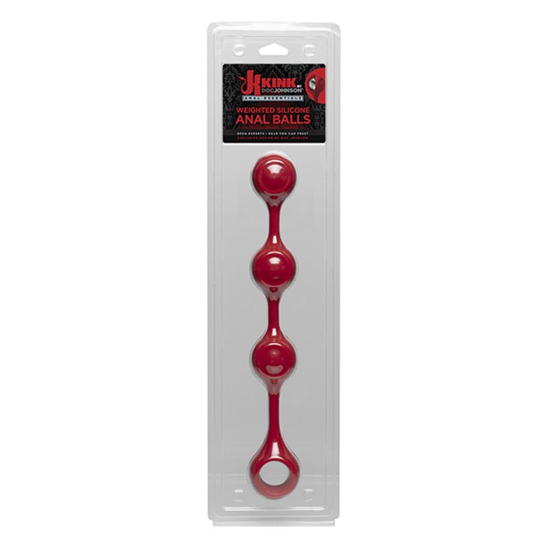 Kink By Doc Johnson Anal Essentials Weighted Silicone Anal Balls - Royal Sins
