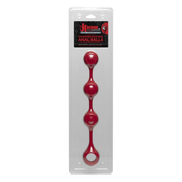 Kink By Doc Johnson Anal Essentials Weighted Silicone Anal Balls - Royal Sins