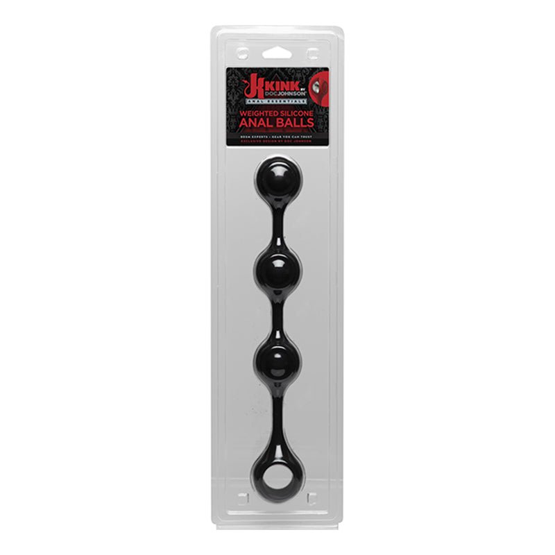 Kink By Doc Johnson Anal Essentials Weighted Silicone Anal Balls - Royal Sins