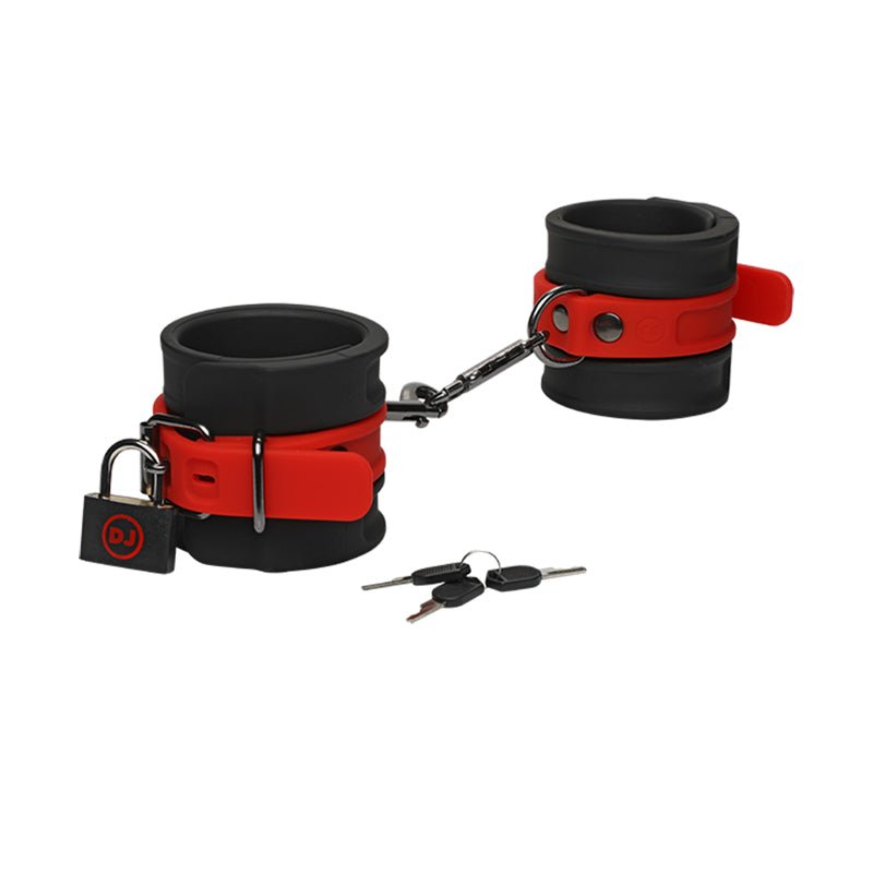 Kink By Doc Johnson Silicone Wrist Cuffs Black&Red - Royal Sins