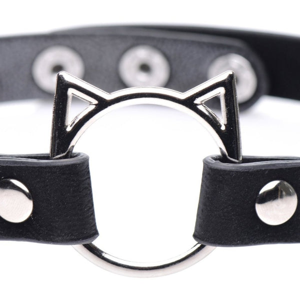 Kinky Kitty Ring Slim Choker - Black - Royal Sins