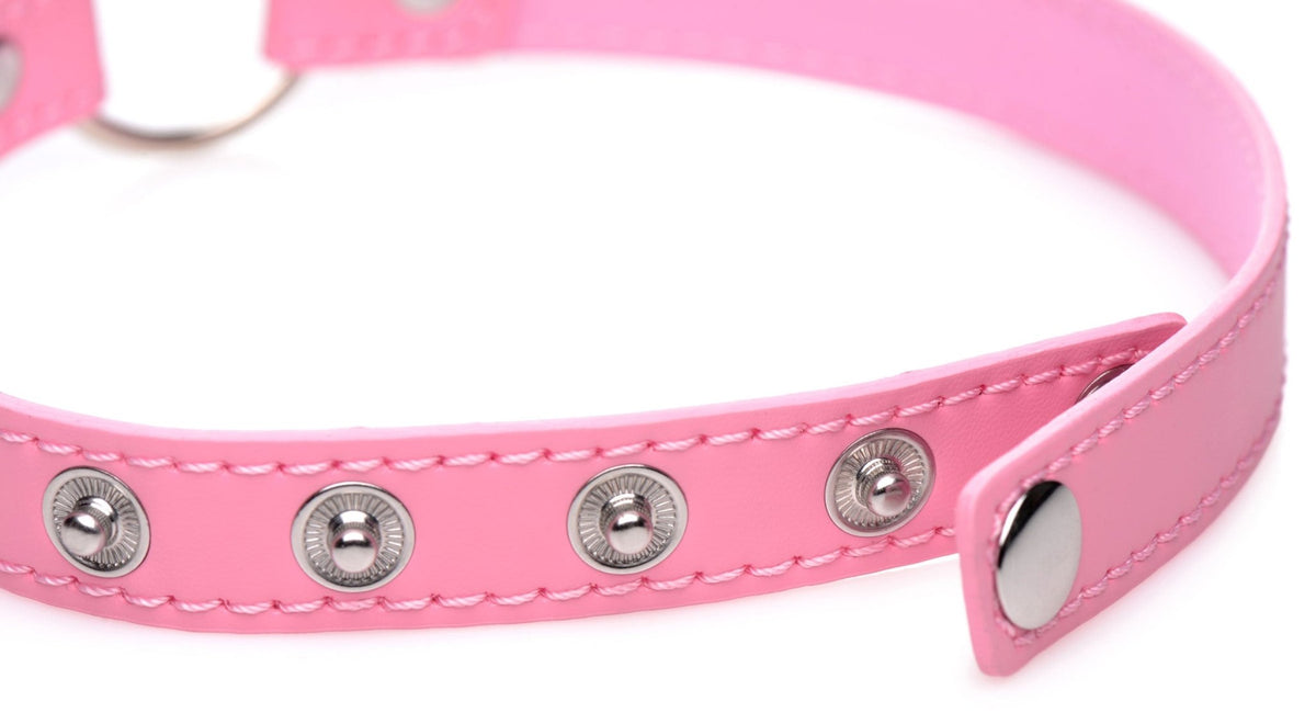 Kinky Kitty Ring Slim Choker - Pink - Royal Sins