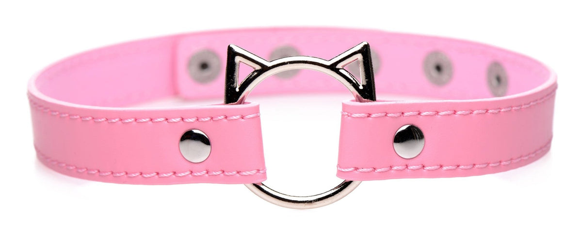 Kinky Kitty Ring Slim Choker - Pink - Royal Sins