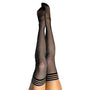 Kixies Angelica Rhinestone Fishnet Thigh - High Black Size D - Royal Sins