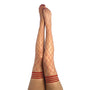 Kixies Claudia Large Net Fishnet Thigh - High Red Size A - Royal Sins