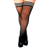 Kixies Dana Lynn Ribbed Thigh - High Black Size D - Royal Sins