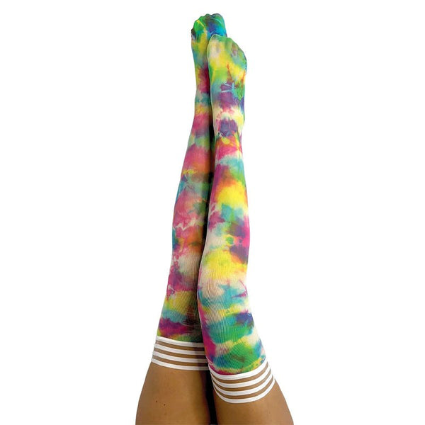 Kixies Gilly Rainbow Tie - Dye Thigh - High Size B - Royal Sins