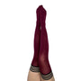 Kixies Heather Opaque Thigh - High Cabernet Size B - Royal Sins