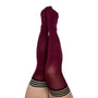 Kixies Heather Opaque Thigh - High Cabernet Size C - Royal Sins