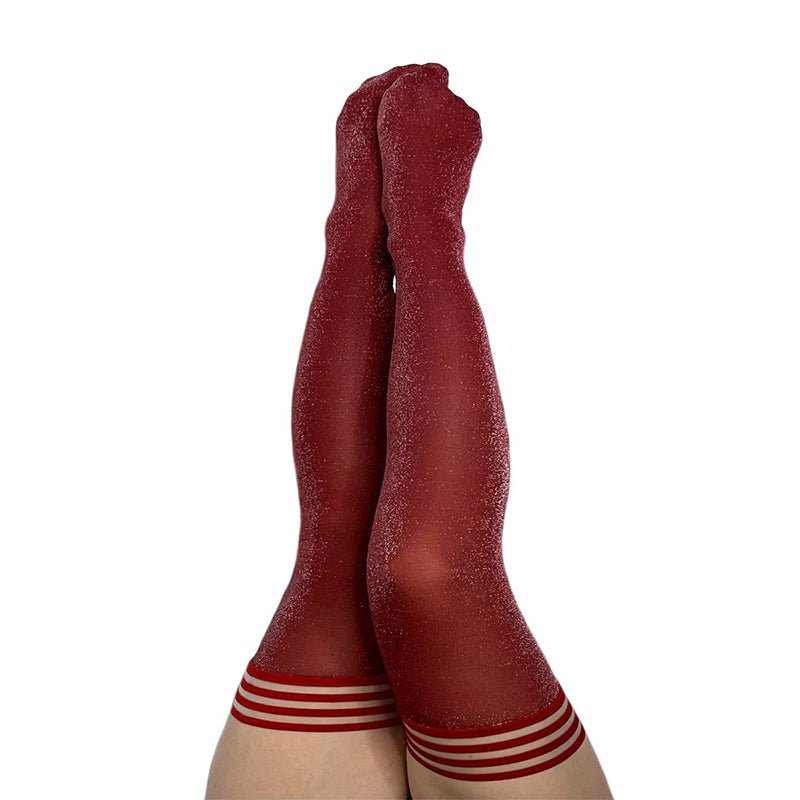Kixies Holly Shimmer Thigh - High Cranberry Size B - Royal Sins