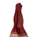 Kixies Holly Shimmer Thigh - High Cranberry Size B - Royal Sins