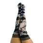 Kixies Mackenzie Black/White Tie - Dye Thigh - High Size D - Royal Sins