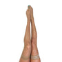 Kixies Mardi Gras Fishnet Thigh High Tan Size D - Royal Sins