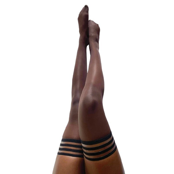 Kixies Marissa Sheer Thigh - High Brown Size B - Royal Sins