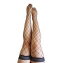 Kixies Michelle Large Net Fishnet Thigh - High Size D - Royal Sins