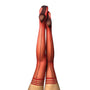 Kixies Monica Sheer Red Cuban Heel Thigh - High with Black Back Seam Size A - Royal Sins