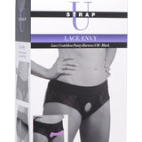 Lace Envy Black Crotchless Panty Harness - S - M - Royal Sins