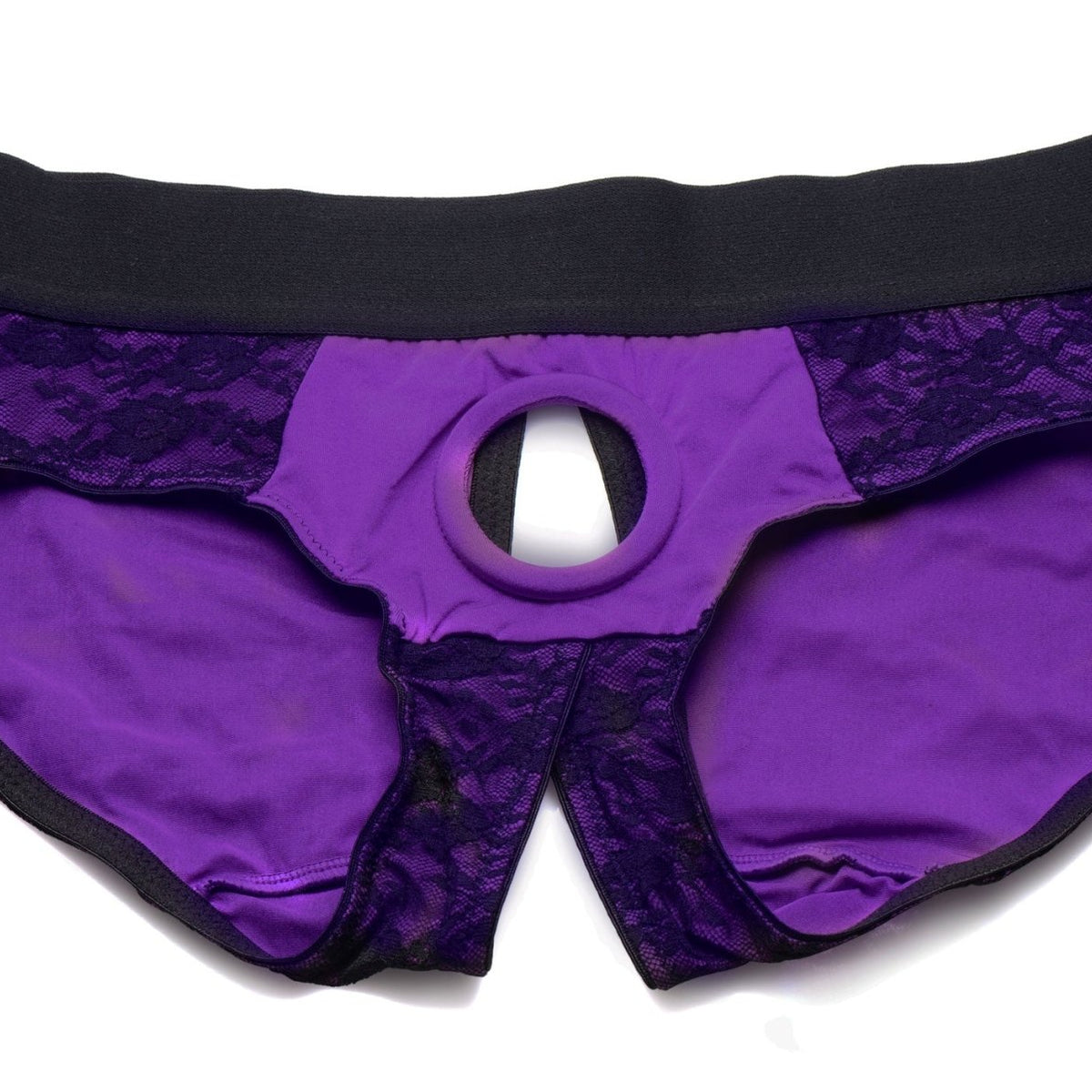 Lace Envy Crotchless Panty Harness - L - XL - Royal Sins