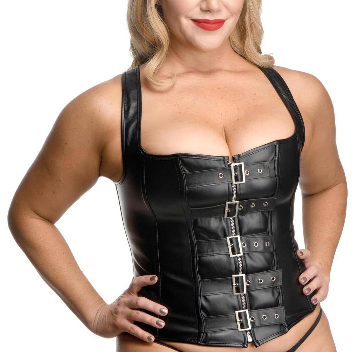 Lace - up Corset and Thong - XLarge - Royal Sins