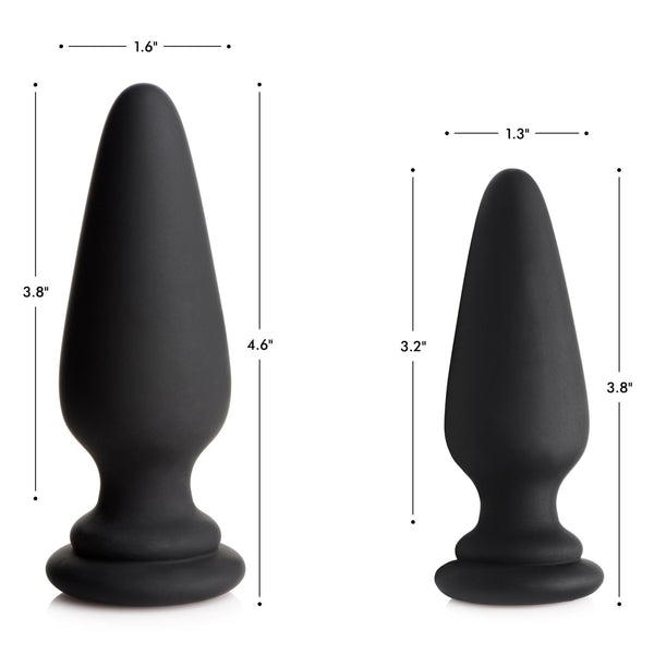 Large Anal Plug with Interchangeable Bunny Tail - Black - Royal Sins