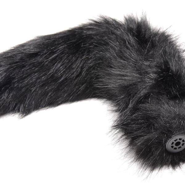 Large Anal Plug with Interchangeable Fox Tail - Black - Royal Sins