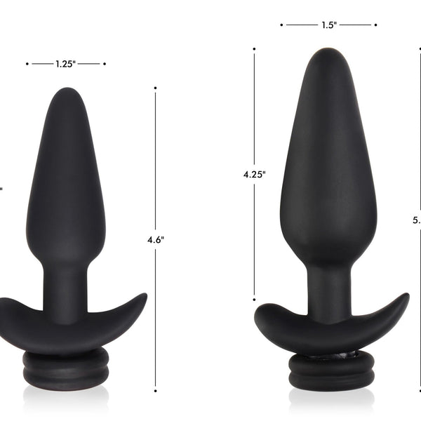 Large Vibrating Anal Plug with Interchangeable Bunny Tail - Black - Royal Sins