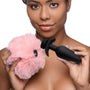 Large Vibrating Anal Plug with Interchangeable Bunny Tail - Pink - Royal Sins