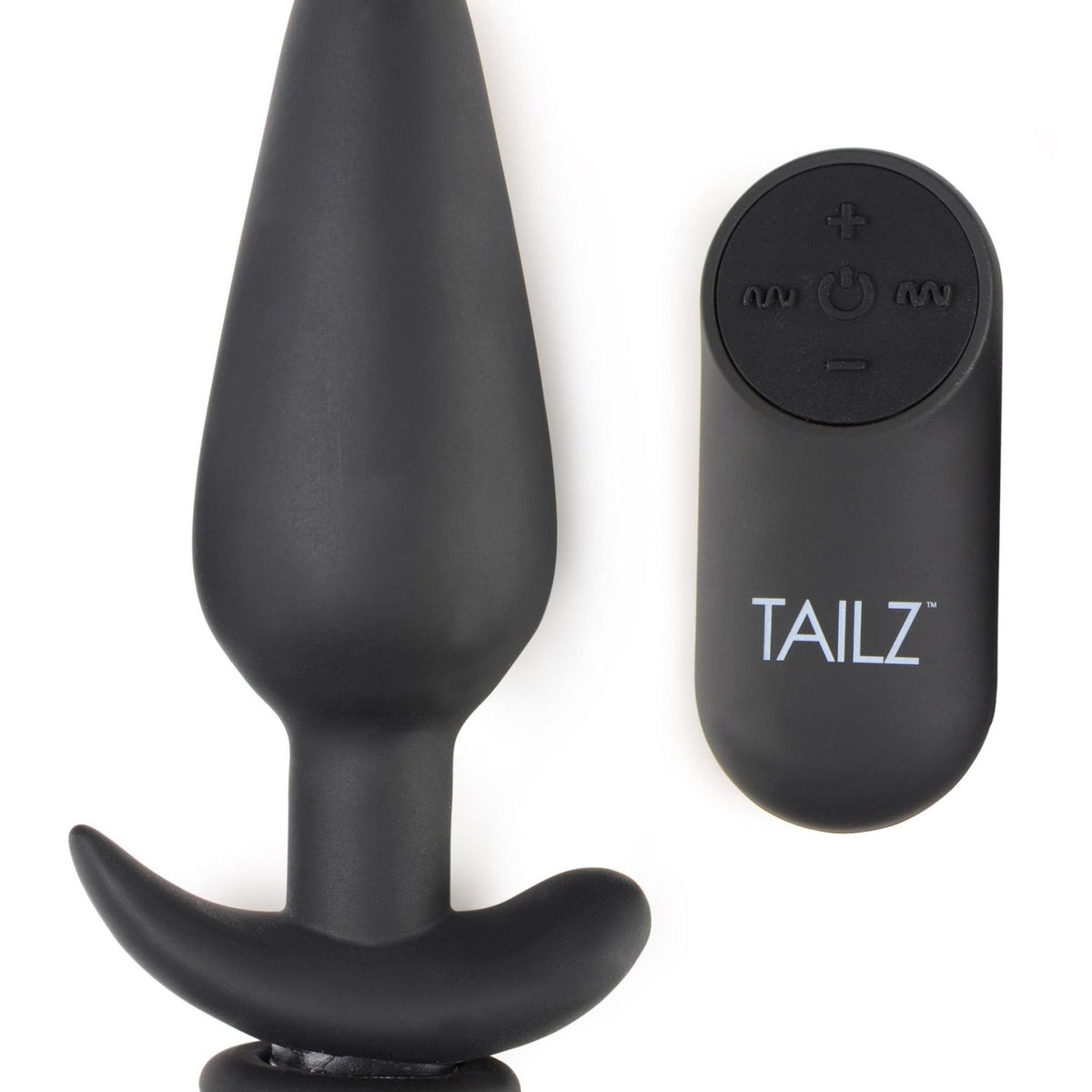 Large Vibrating Anal Plug with Interchangeable Bunny Tail - White - Royal Sins